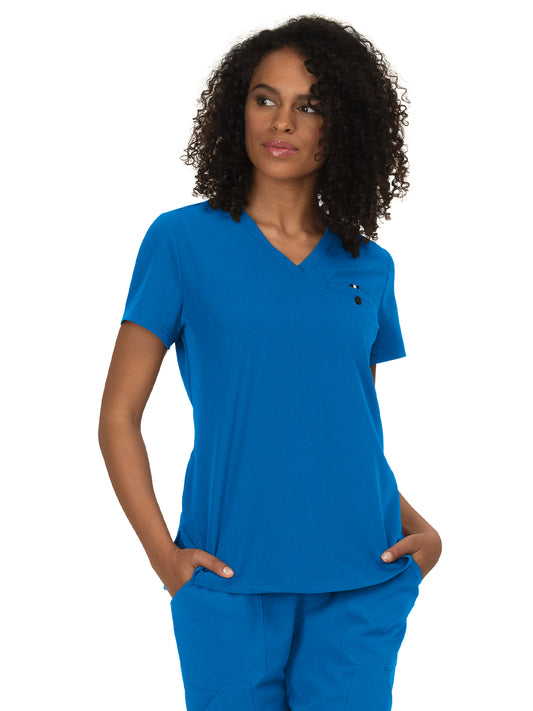 Women's 1-Pocket Tuck-In Ready to Work Scrub Top - 1010 - Royal Blue