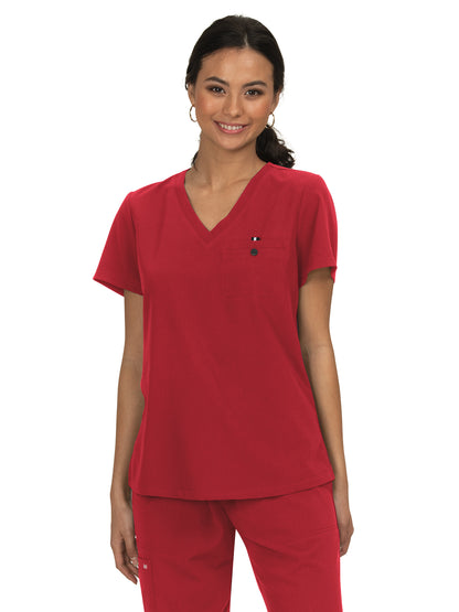 Women's 1-Pocket Tuck-In Ready to Work Scrub Top - 1010 - Ruby