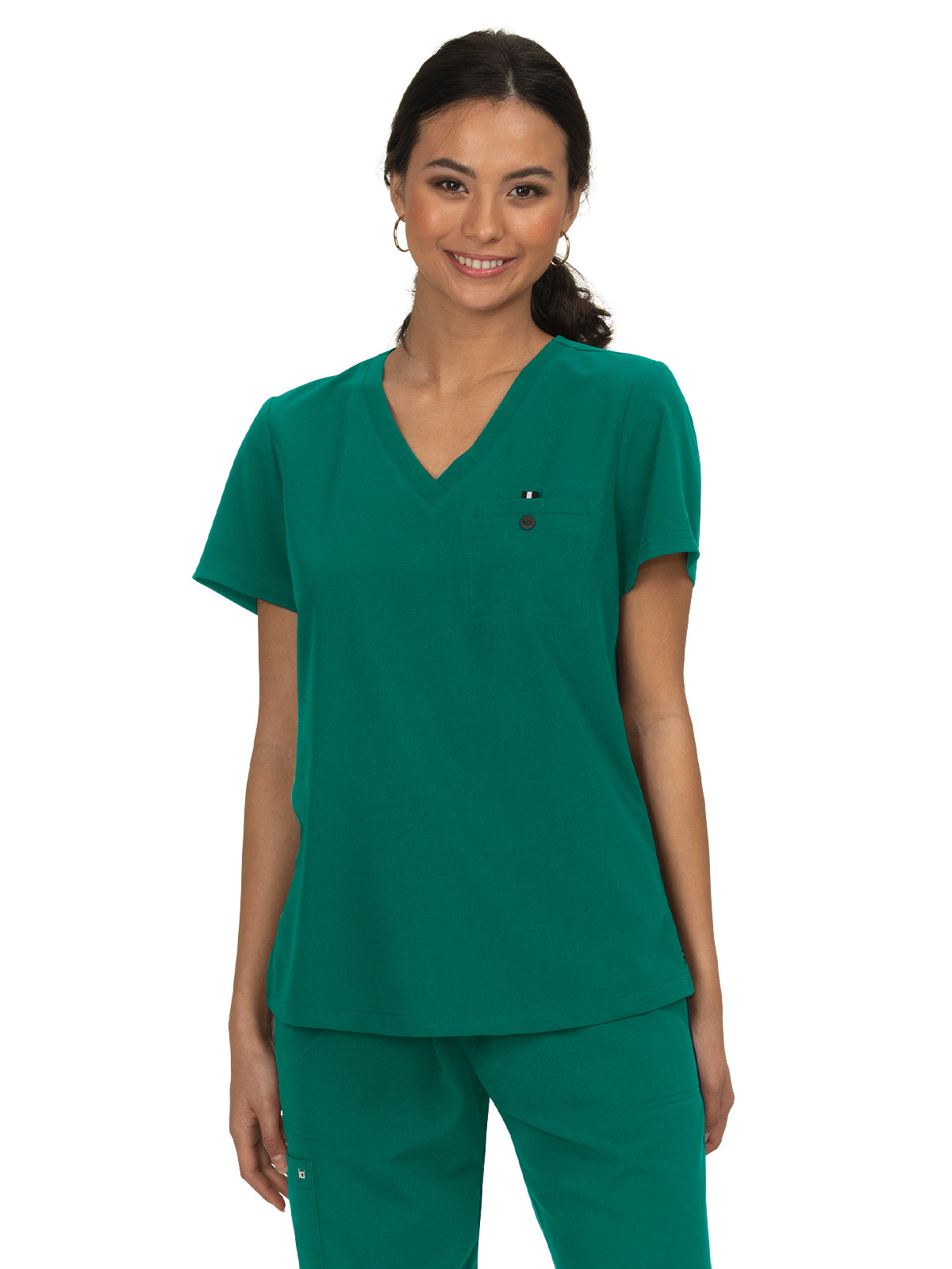 Women's 1-Pocket Tuck-In Ready to Work Scrub Top - 1010 - Hunter