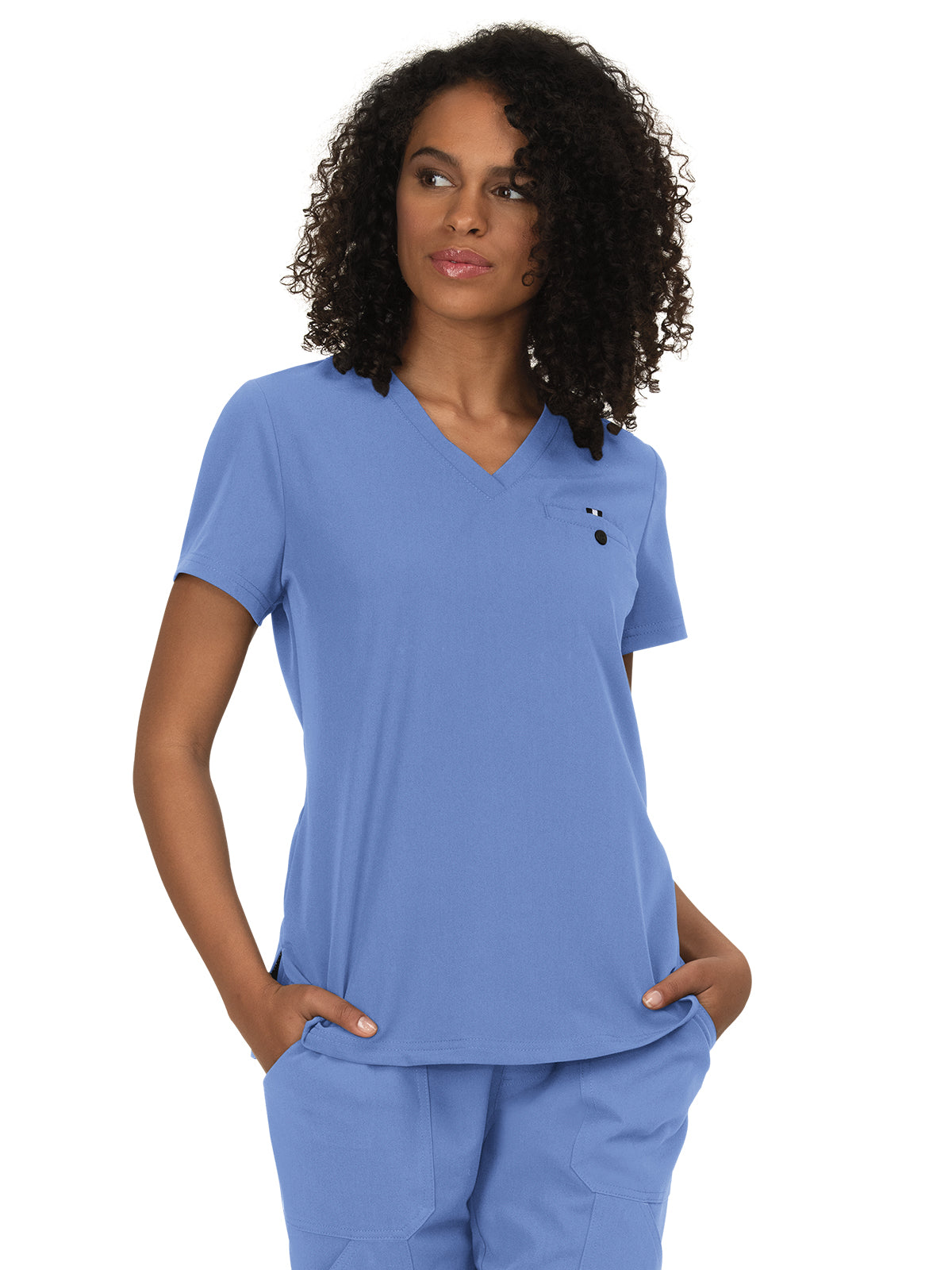 Women's 1-Pocket Tuck-In Ready to Work Scrub Top - 1010 - True Ceil