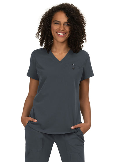 Women's 1-Pocket Tuck-In Ready to Work Scrub Top - 1010 - Charcoal