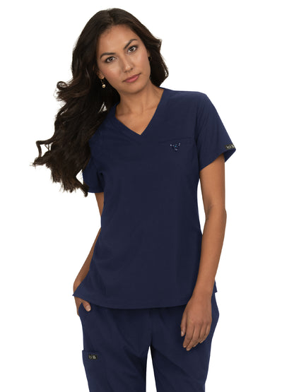 Women's 1-Pocket Tuck-In Kade Scrub Top - 1011 - Navy