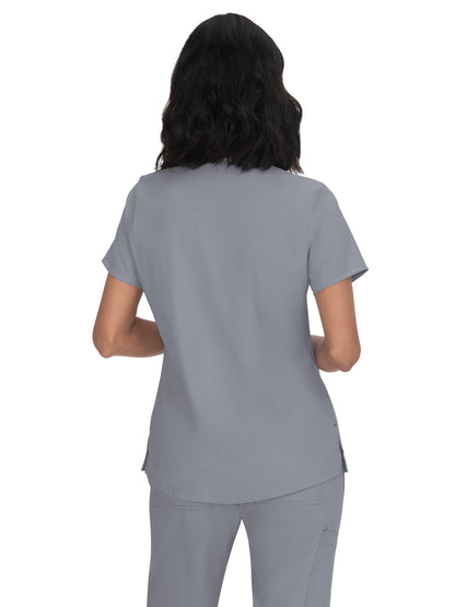 Women's 1-Pocket Tuck-In Kade Scrub Top - 1011 - Platinum Grey