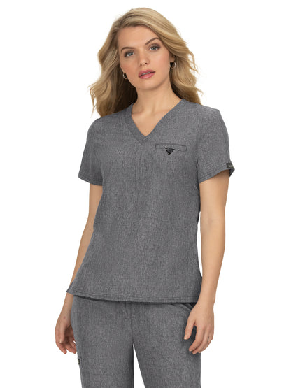 Women's 1-Pocket Tuck-In Kade Scrub Top - 1011 - Heather Grey