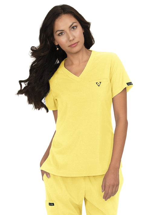 Women's 1-Pocket Tuck-In Kade Scrub Top - 1011 - Yellow