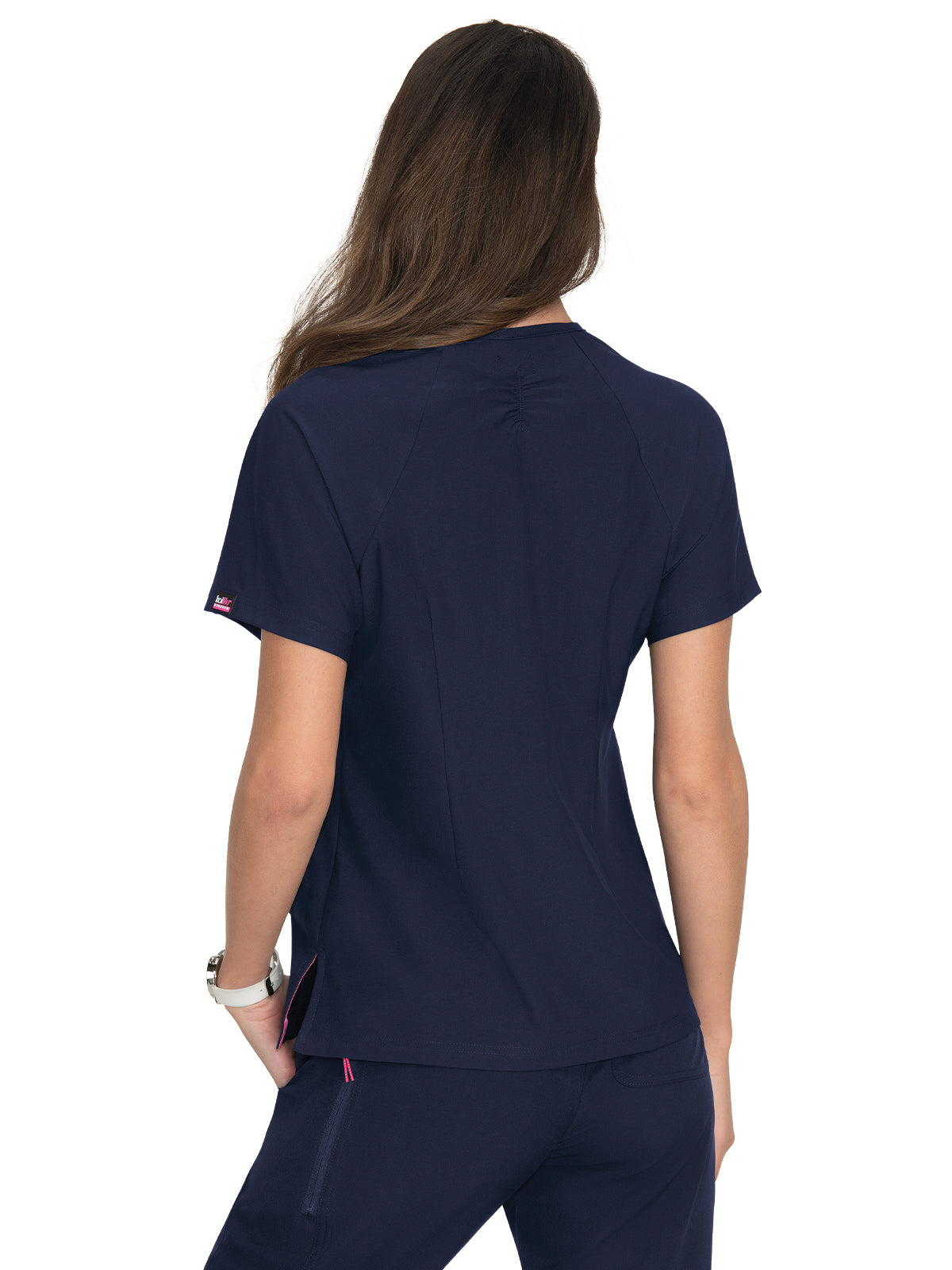 Women's 4-Pocket Split-Neck Action Scrub Top - 1035 - Navy