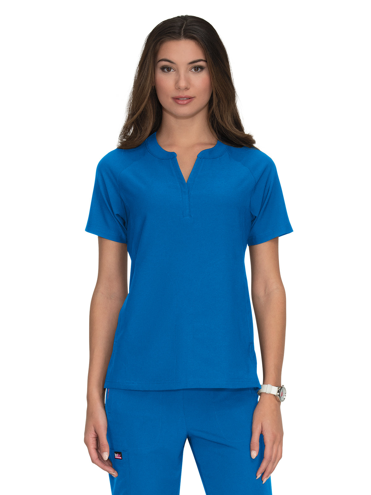 Women's 4-Pocket Split-Neck Action Scrub Top - 1035 - Royal Blue