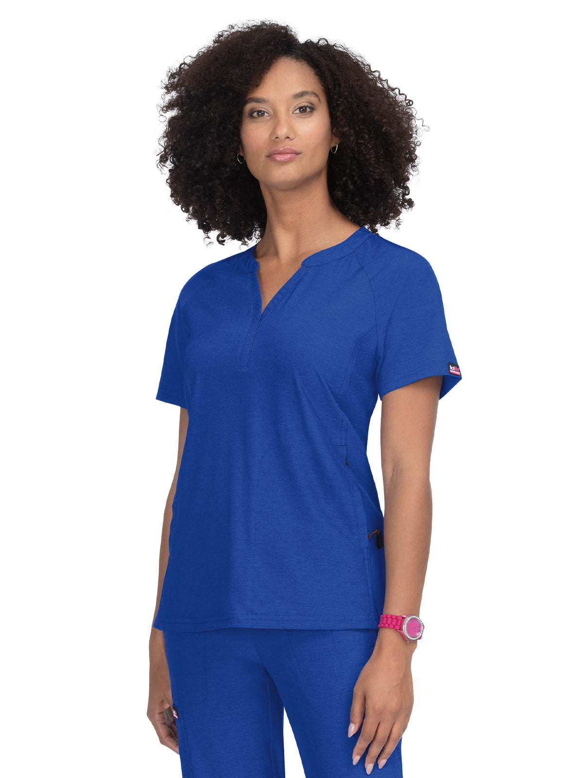 Women's 4-Pocket Split-Neck Action Scrub Top - 1035 - Heather True Galaxy