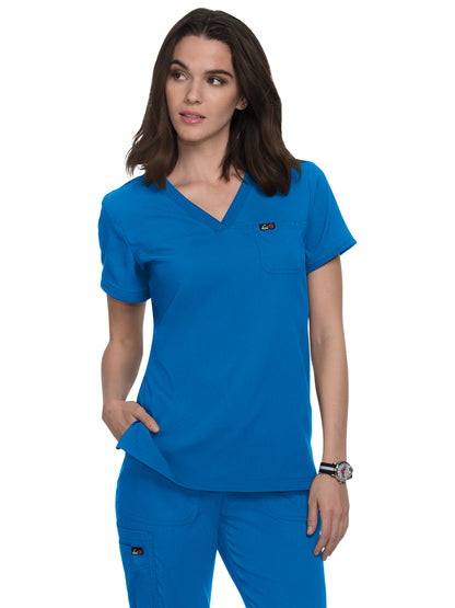 Women's 1-Pocket Stretch Tuck-In Vivacious Scrub Top - 1041 - Royal Blue