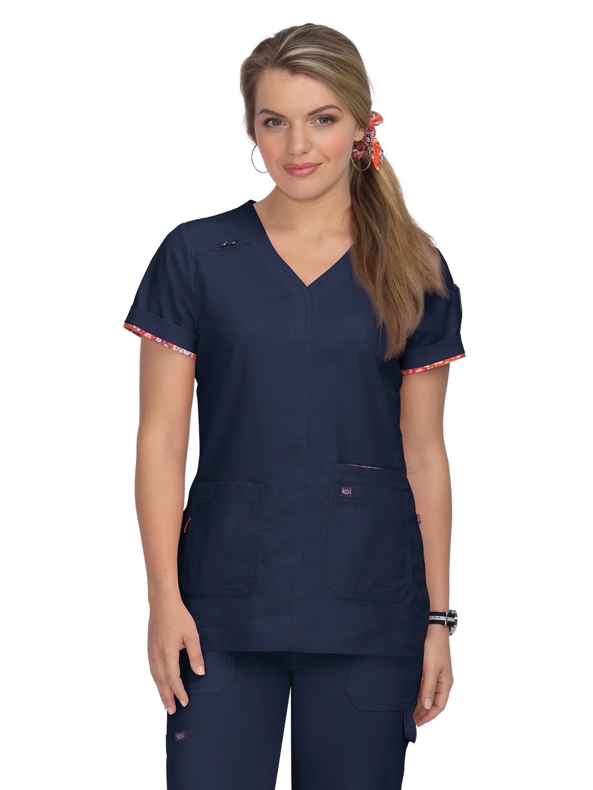 Women's Breathable Stretch Liv Scrub Top - 1043 - Navy