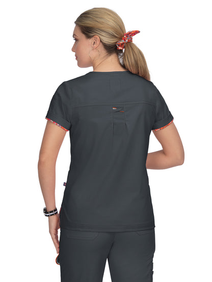 Women's Breathable Stretch Liv Scrub Top - 1043 - Charcoal