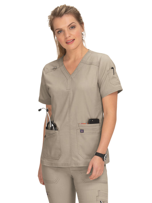 Women's Breathable Stretch Liv Scrub Top - 1043 - Desert Khaki