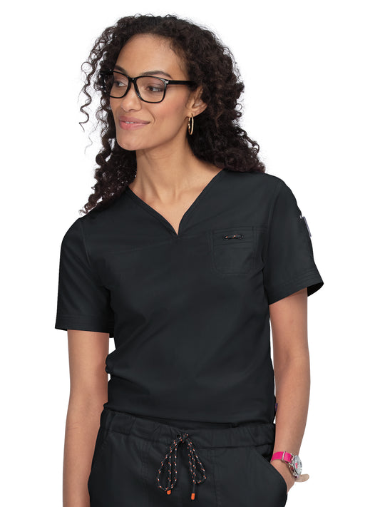 Women's Durable Breathable Stretch Georgia Scrub Top - 1059 - Black