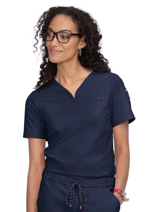 Women's Durable Breathable Stretch Georgia Scrub Top - 1059 - Navy