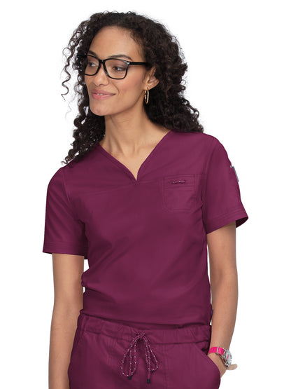 Women's Durable Breathable Stretch Georgia Scrub Top - 1059 - Wine