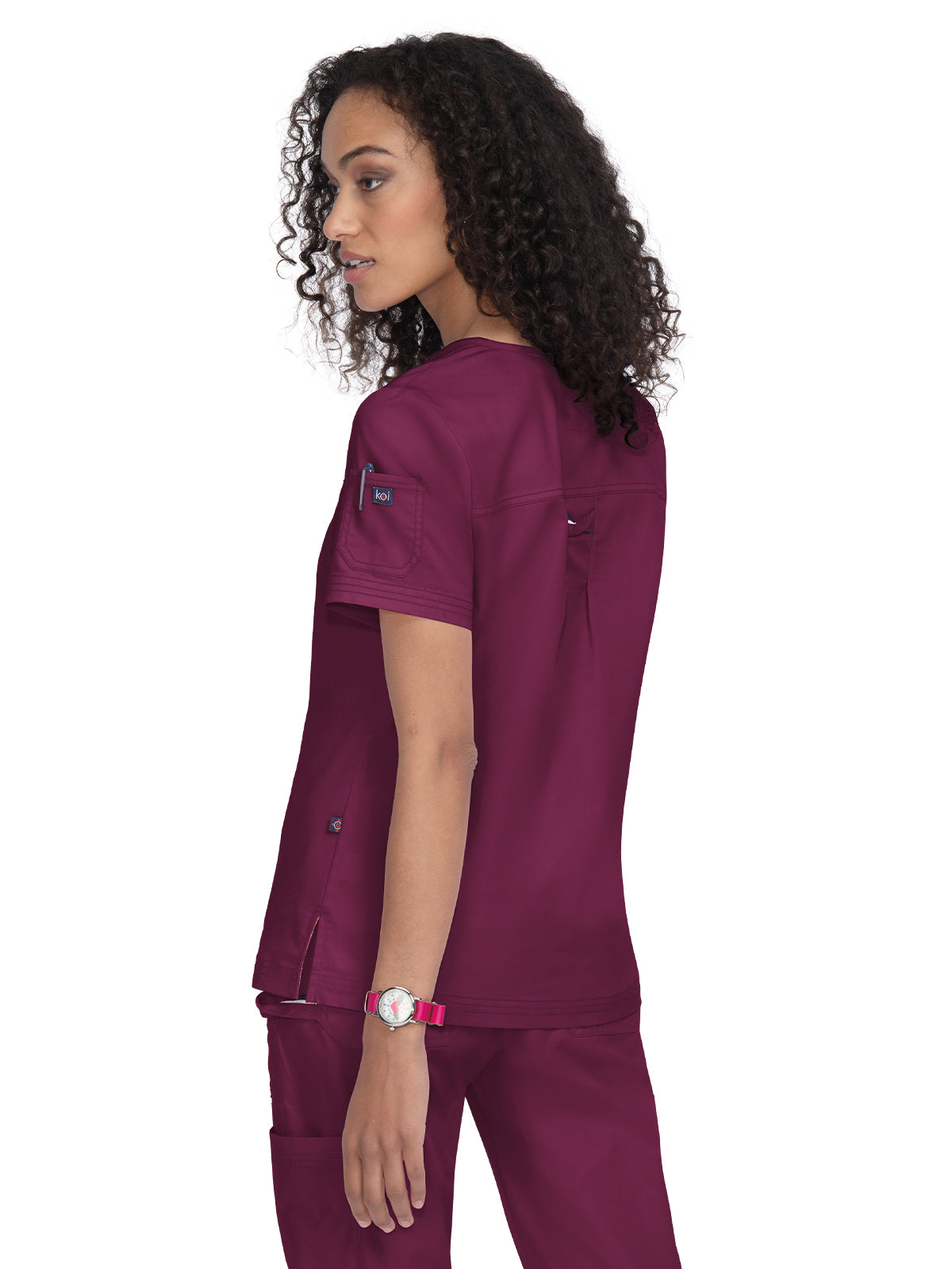 Women's Durable Breathable Stretch Georgia Scrub Top - 1059 - Wine