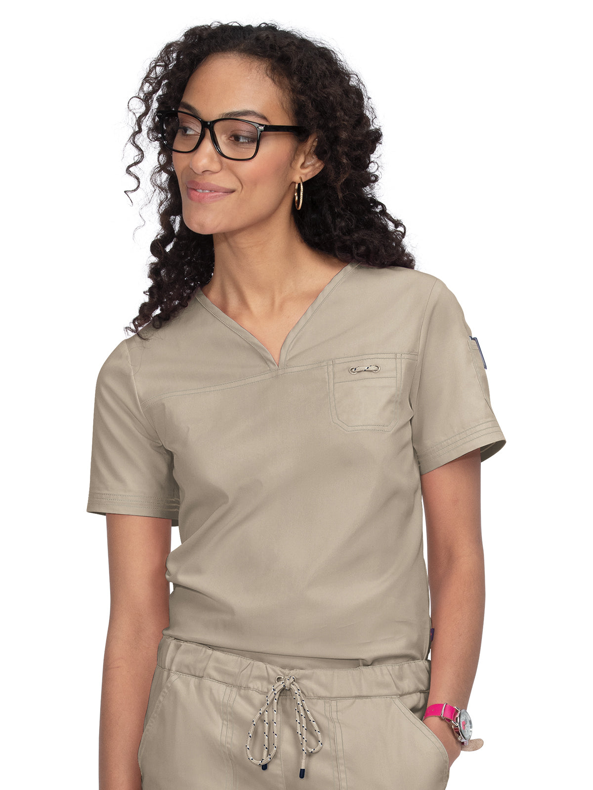 Women's Durable Breathable Stretch Georgia Scrub Top - 1059 - Desert Khaki