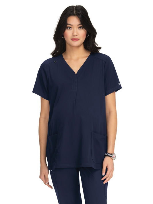 Women's 2-Pocket Maternity Onboard Scrub Top - 1073 - Navy