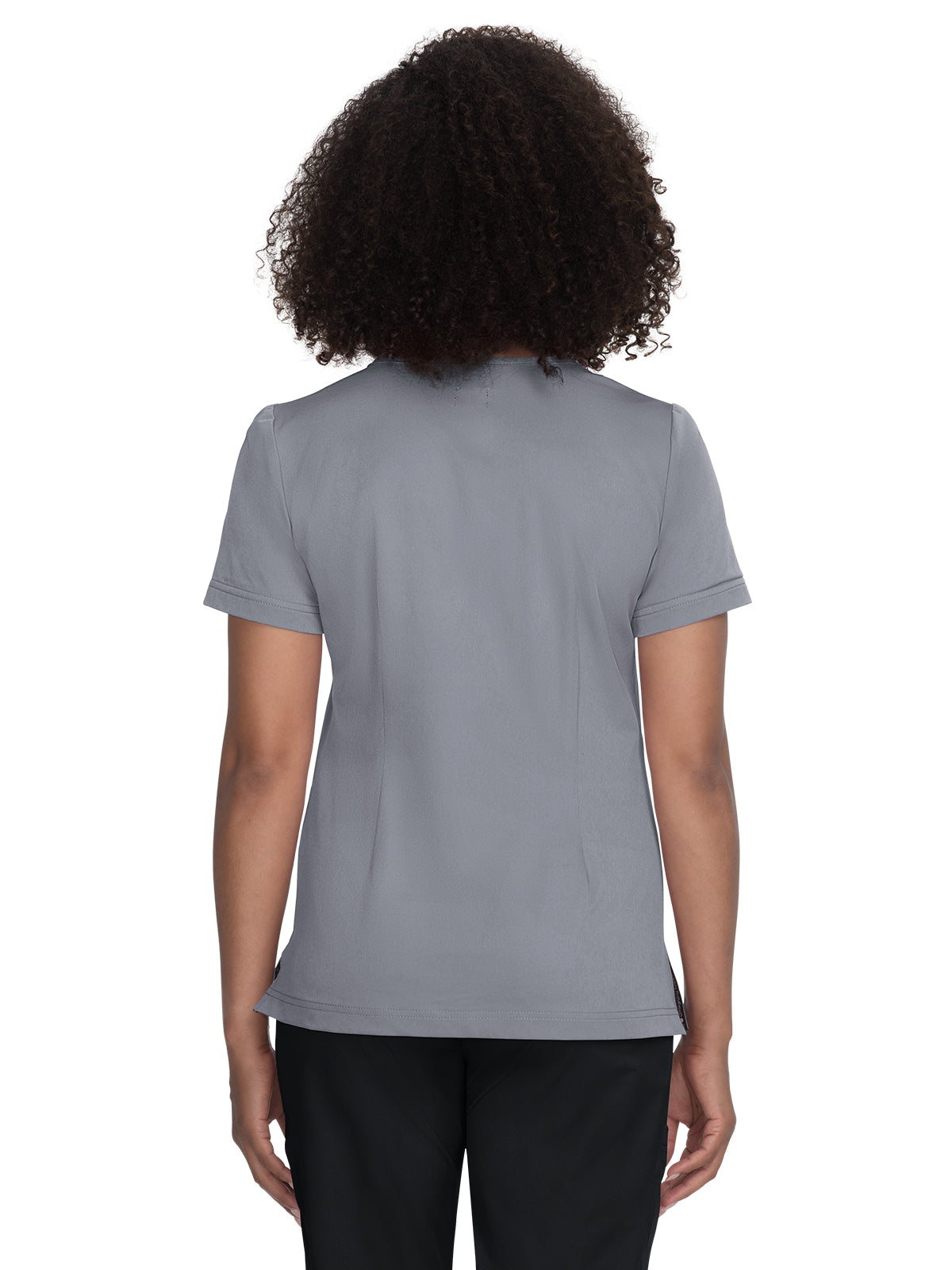 Women's 3-Pocket Zipper-Neck Performance Scrub Top - 1086 - Platinum Grey