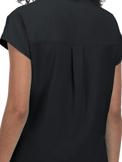 Women's 1-Pocket Stretch Tuck-In Ari Scrub Top - 1093 - Black