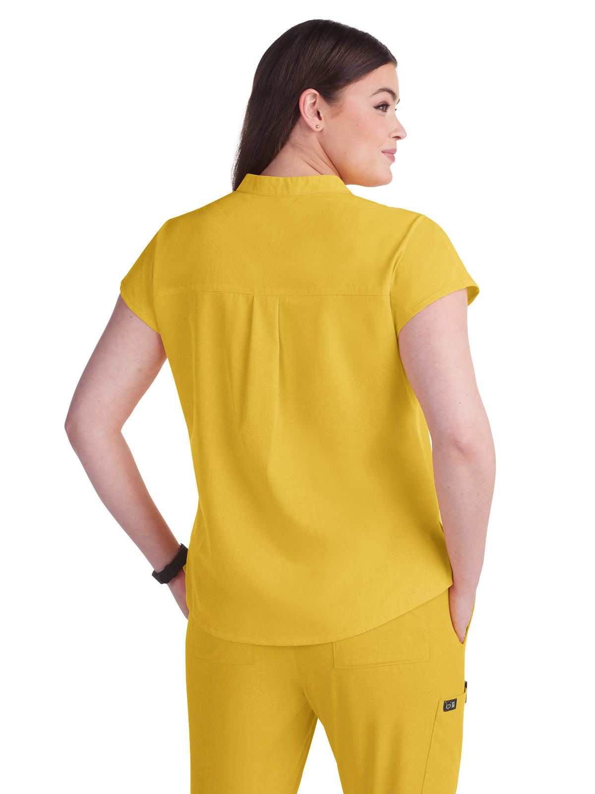 Women's 1-Pocket Stretch Tuck-In Ari Scrub Top - 1093 - Heather Mango