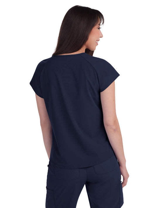 Women's Heart-Shaped Neckline Kailani Scrub Top - 1118 - Navy