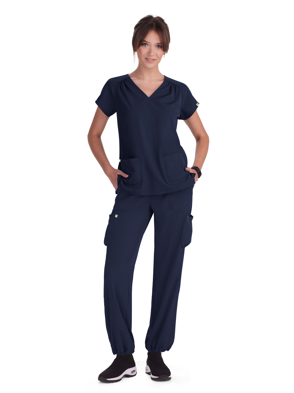 Women's Heart-Shaped Neckline Meadow Scrub Top - 1120 - Navy