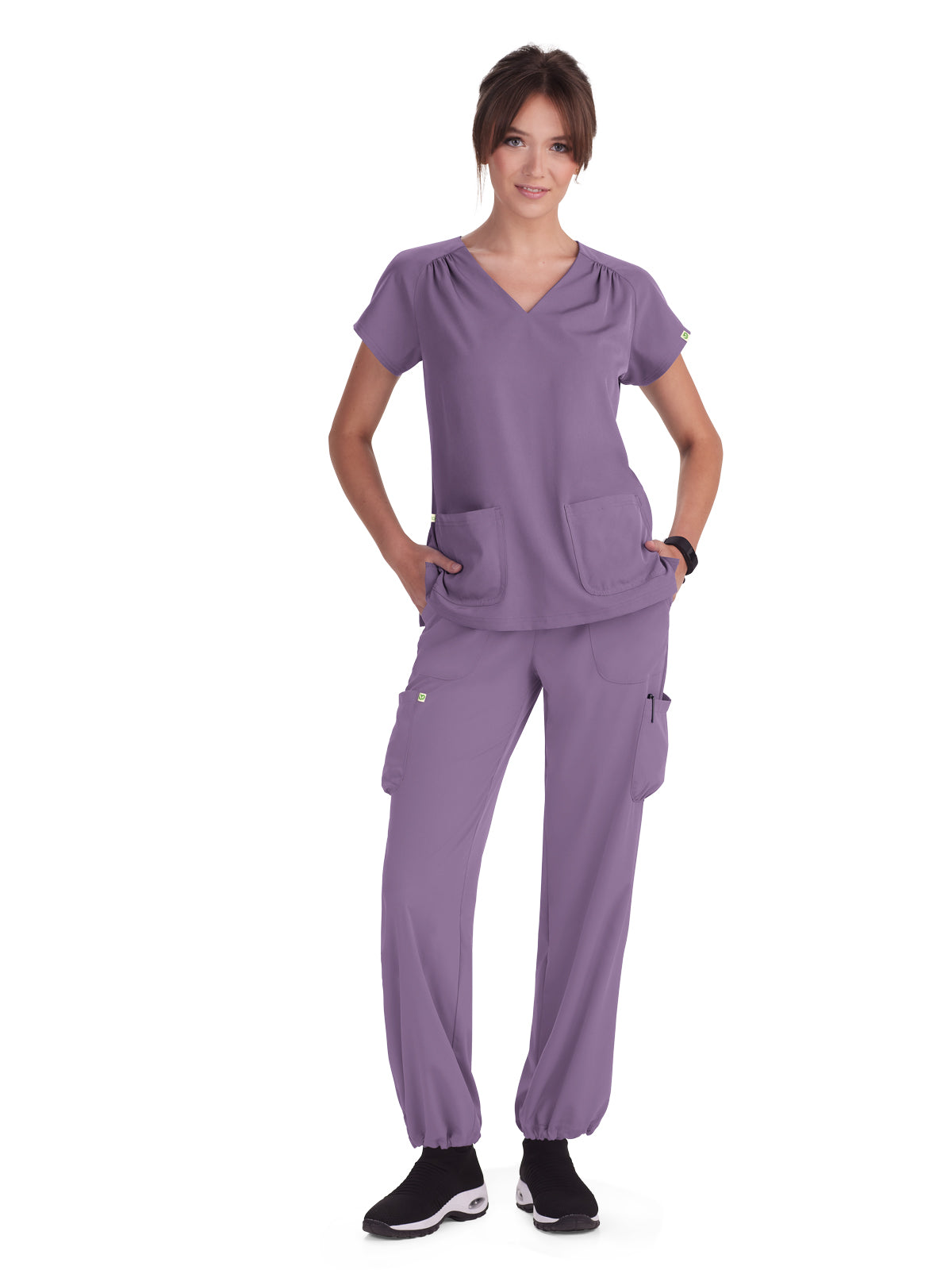 Women's Heart-Shaped Neckline Meadow Scrub Top - 1120 - Dusty Grape