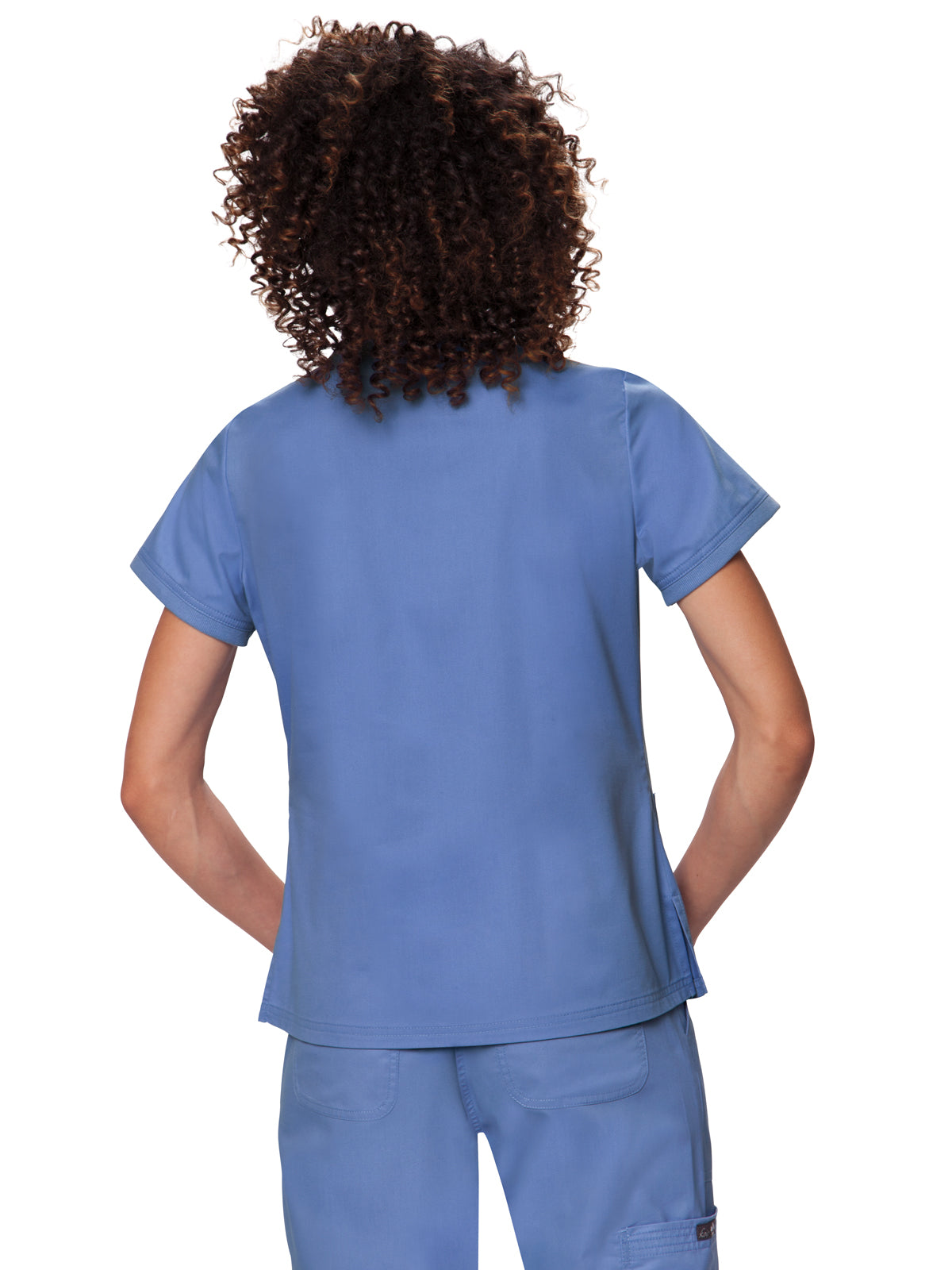 Women's 3-Pocket Soft Rib Trim V-Neck Nicole Scrub Top - 247 - True Ceil