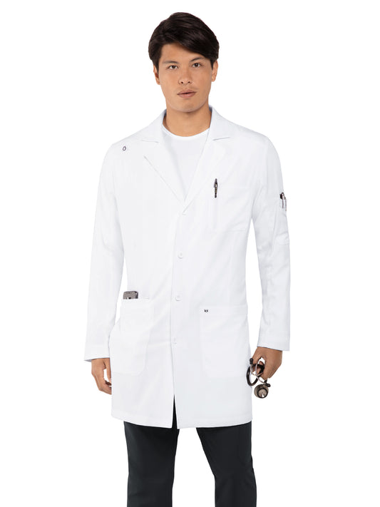 Men's 5-Pocket 38" Stretch Lab Coat - 456 - White