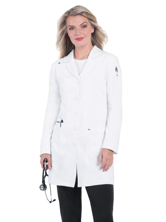 Women's Four-Pocket 35" Stretch Her Everyday Lab Coat - 457 - White