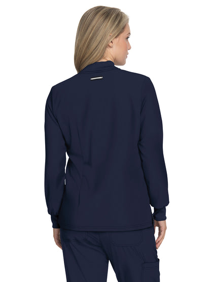 Women's Zipper Front Stretch Always in Motion Jacket - 458 - Navy