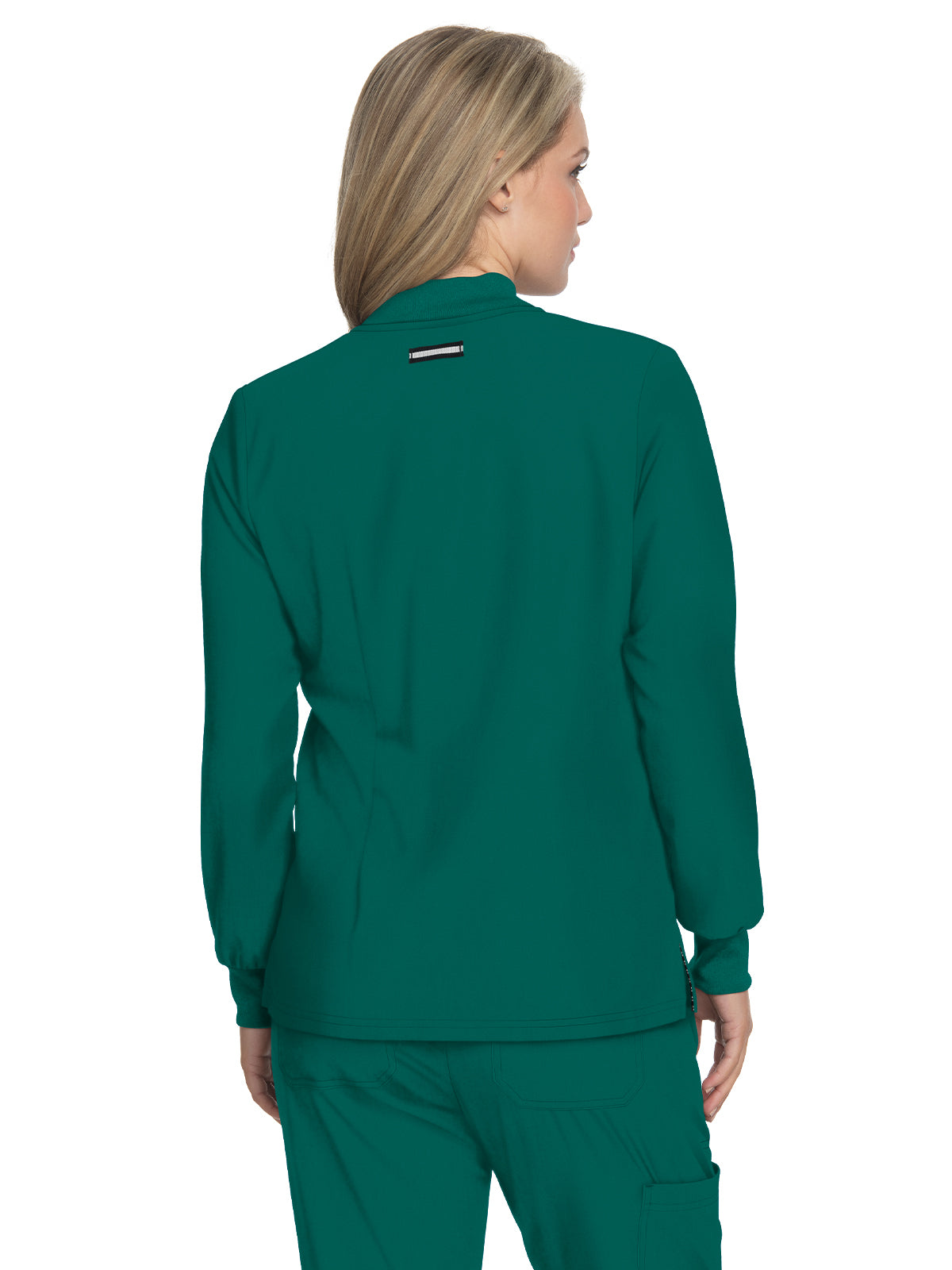 Women's Zipper Front Stretch Always in Motion Scrub Jacket - 458 - Hunter