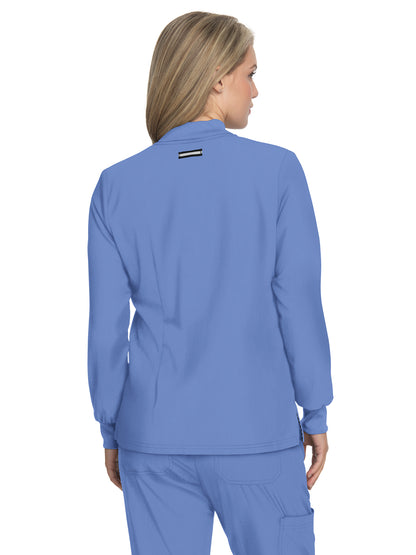 Women's Zipper Front Stretch Always in Motion Scrub Jacket - 458 - True Ceil