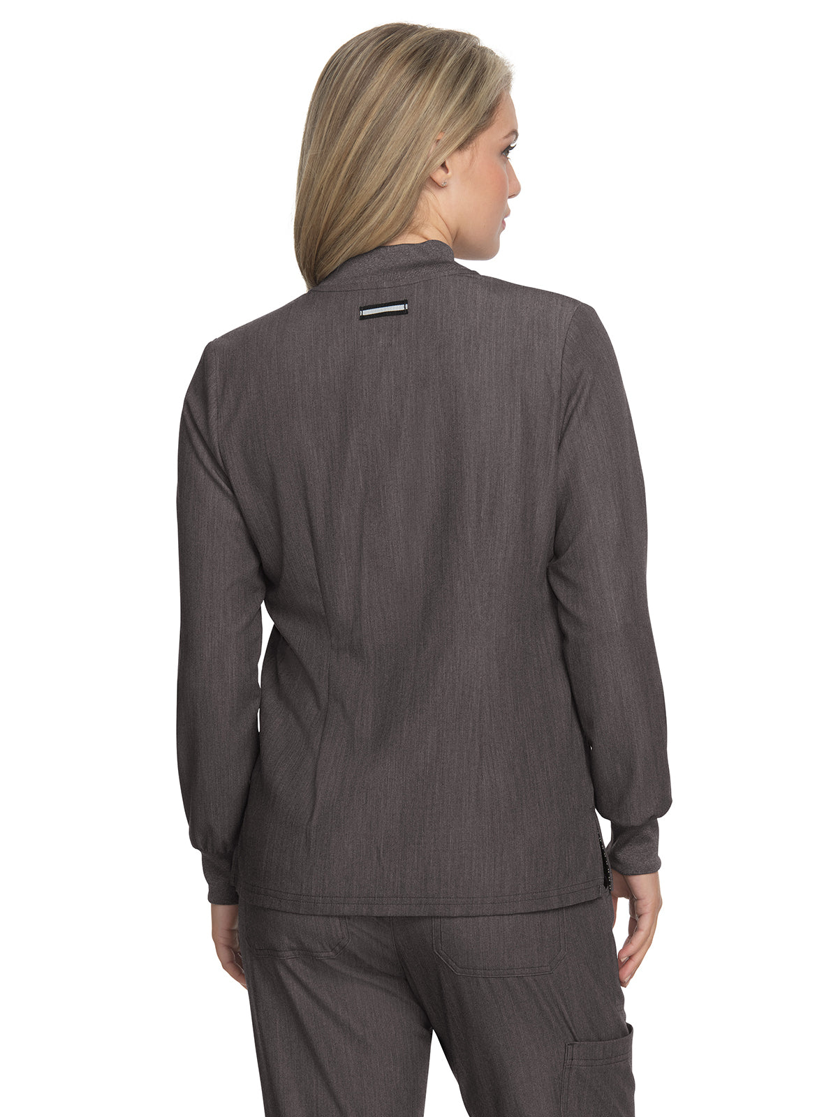 Women's Zipper Front Stretch Always in Motion Jacket - 458 - Heather Grey