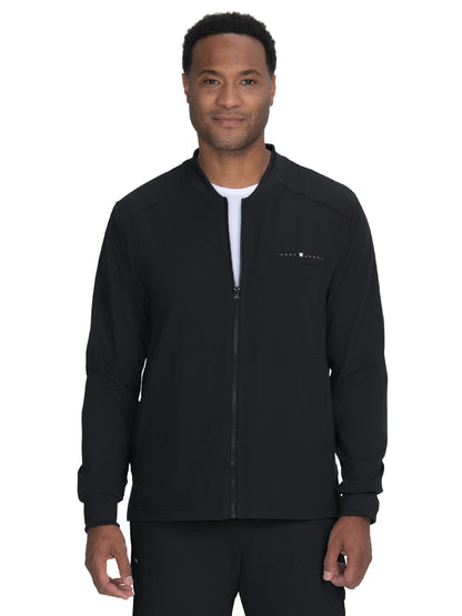 Men's 5-Pocket Zipper Front Ready Set Go Scrub Jacket - 460 - Black