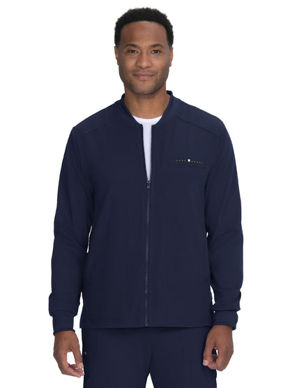 Men's 5-Pocket Zipper Front Ready Set Go Scrub Jacket - 460 - Navy