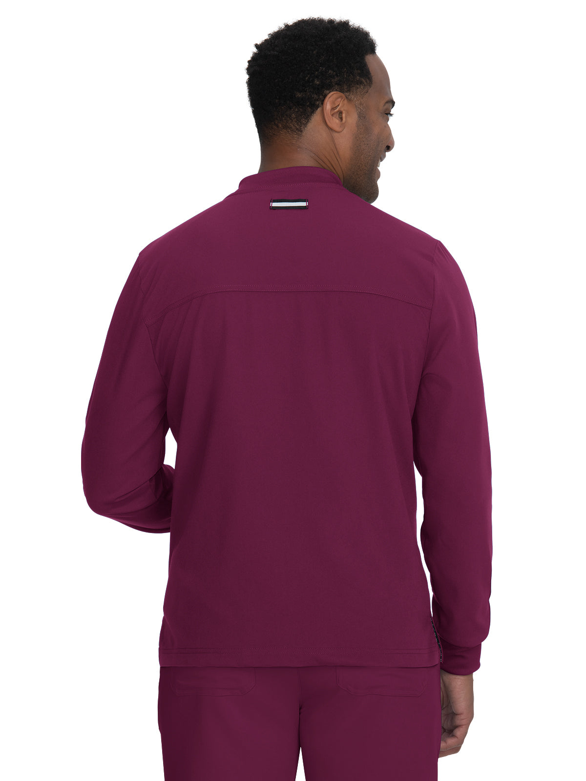 Men's 5-Pocket Zipper Front Ready Set Go Scrub Jacket - 460 - Wine