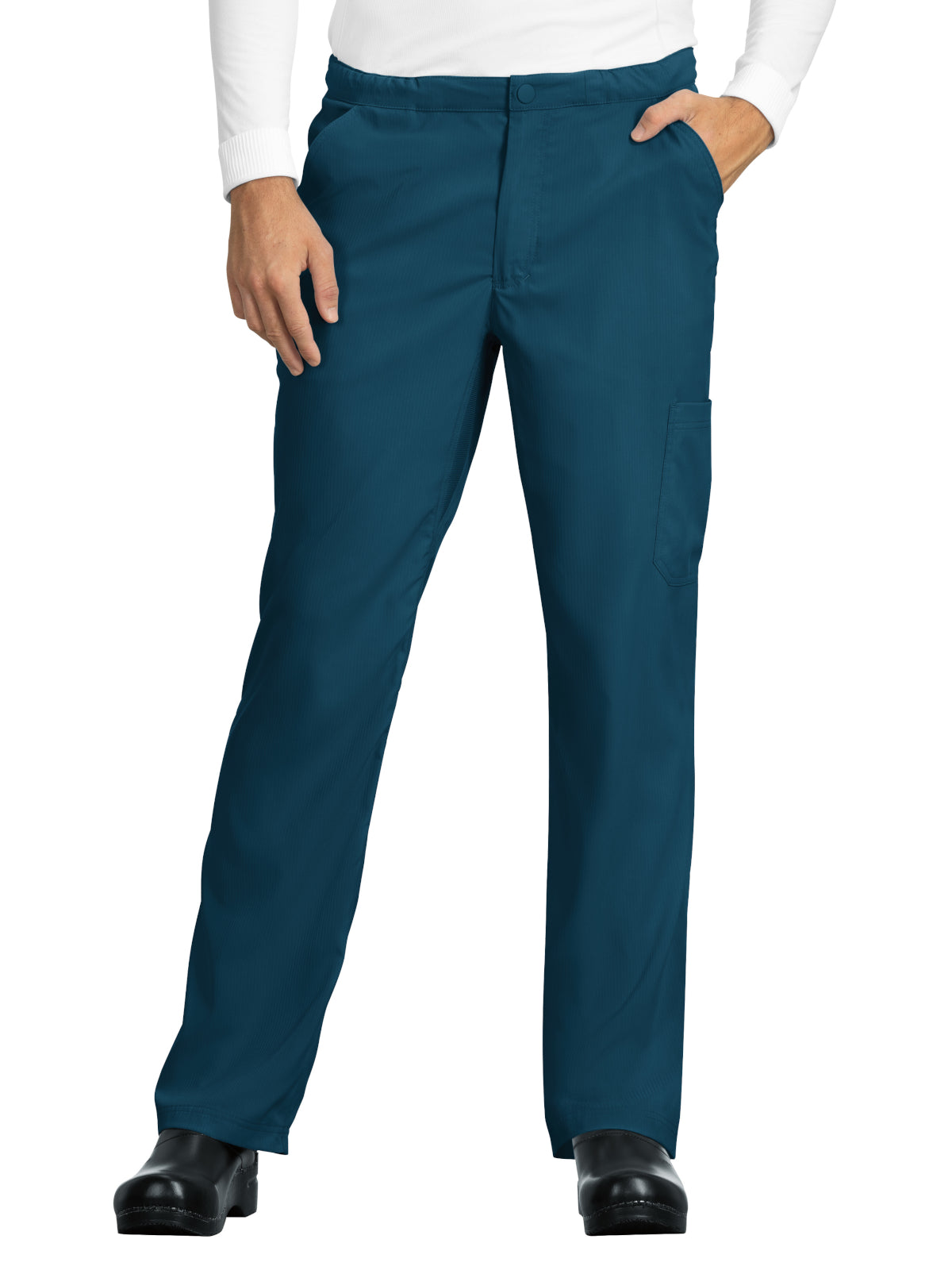 Men's 6-Pocket Slim Leg Stretch Discovery Scrub Pant - 606 - Caribbean