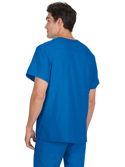 Men's 3-Pocket Athletic V-Neck Force Scrub Top - 667 - Royal Blue