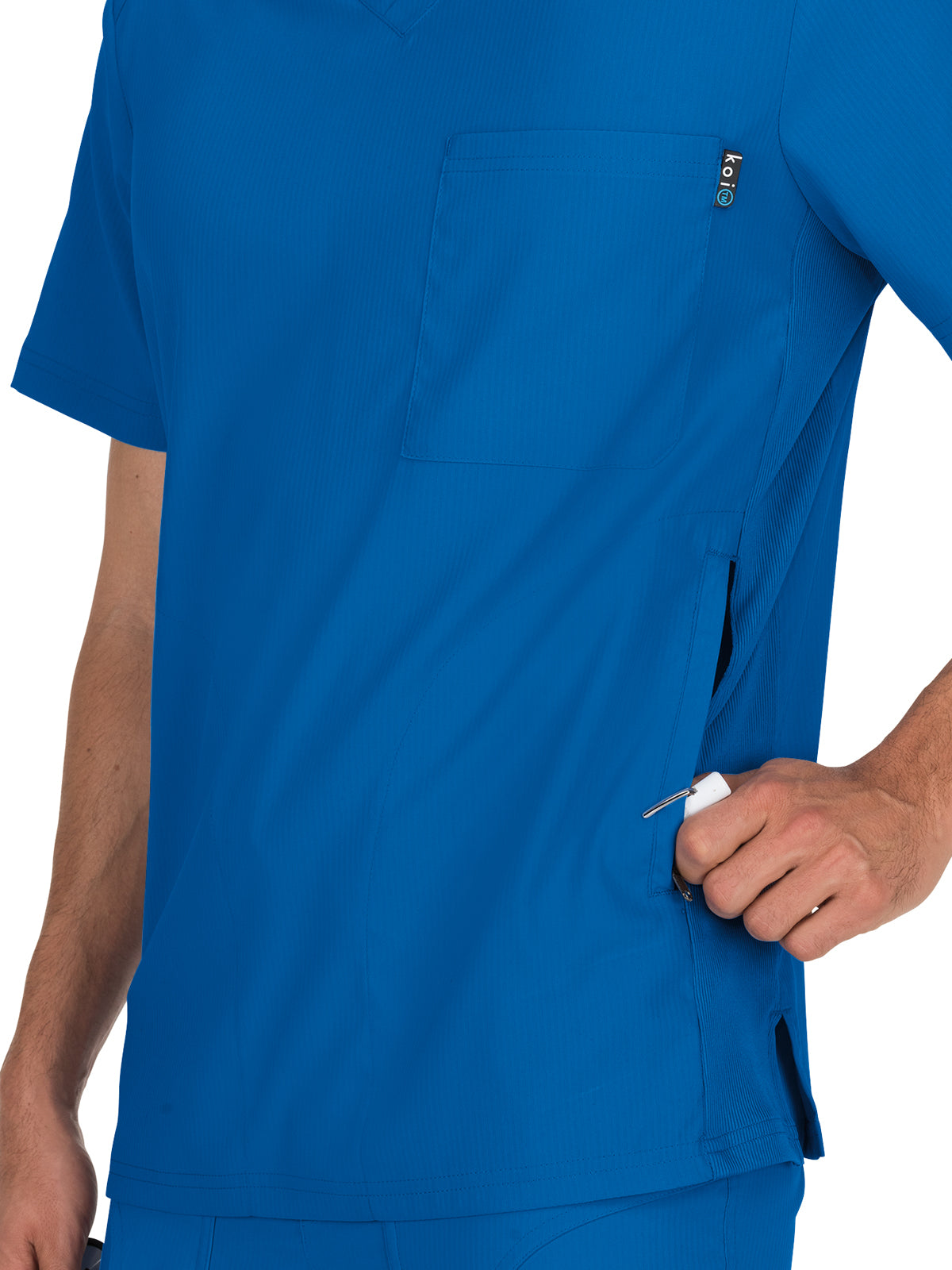 Men's 3-Pocket Athletic V-Neck Force Scrub Top - 667 - Royal Blue