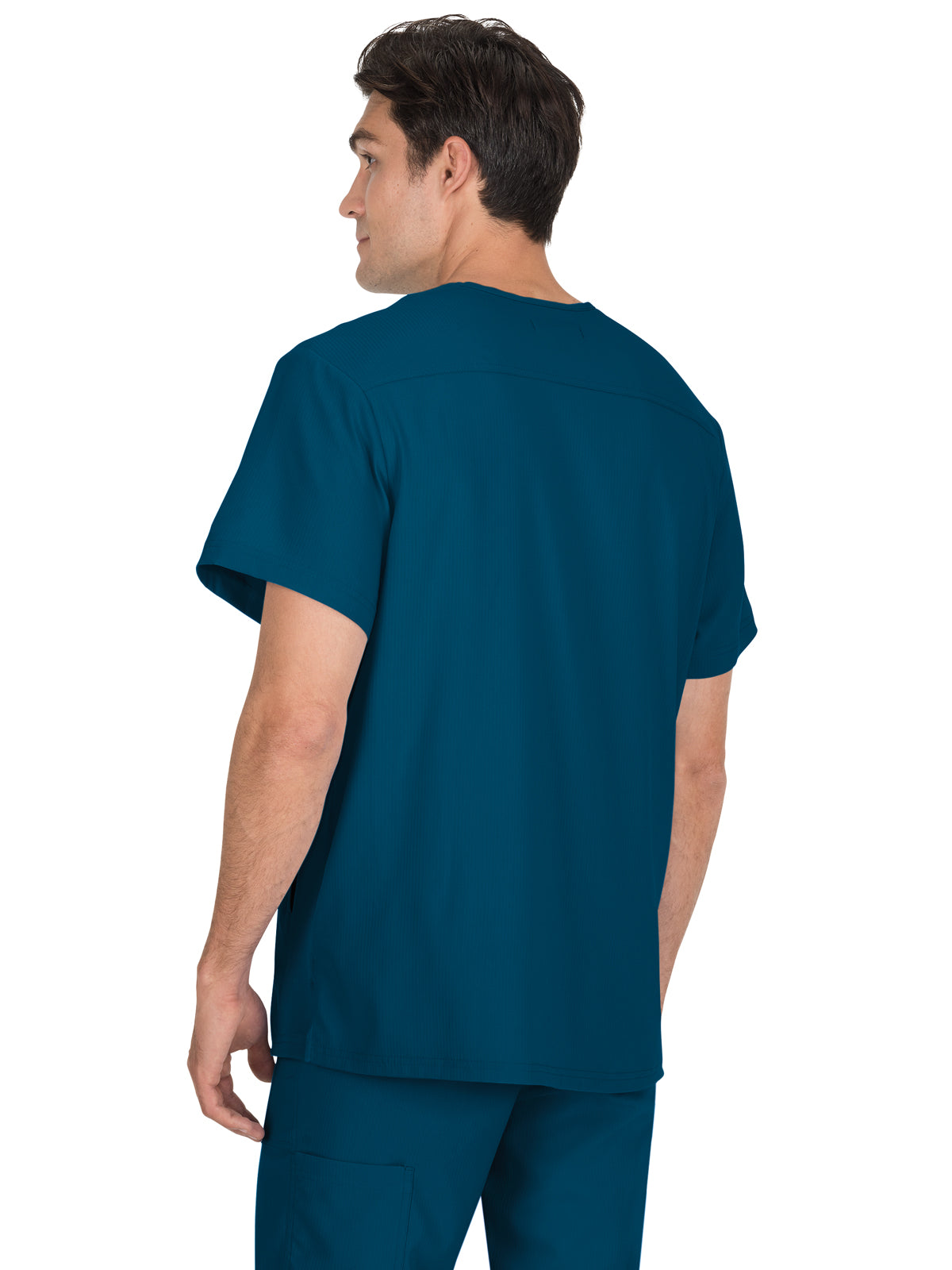 Men's 3-Pocket Athletic V-Neck Force Scrub Top - 667 - Caribbean