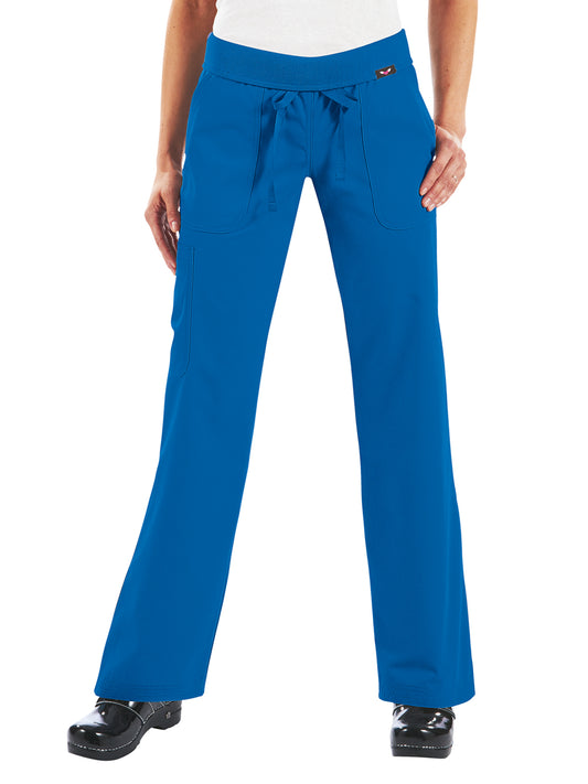 Women's 5-Pocket Yoga-Style Scrub Pant - 713 - Royal Blue