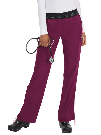 Women's 5-Pocket Stretch Yoga-Style Spirit Scrub Pant - 720 - Wine