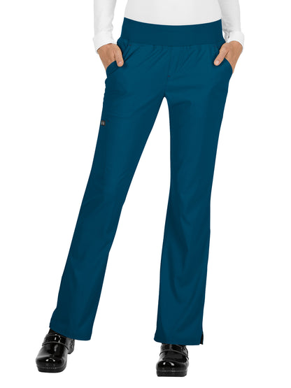 Women's 6-Pocket Yoga-Style Laurie Scrub Pant - 732 - Caribbean