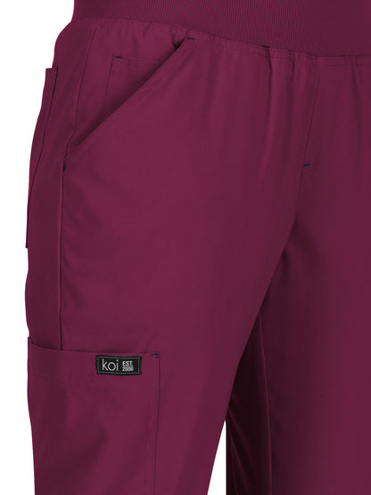 Women's 6-Pocket Yoga-Style Laurie Scrub Pant - 732 - Wine