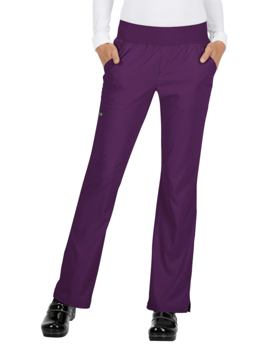 Women's 6-Pocket Yoga-Style Laurie Scrub Pant - 732 - Eggplant