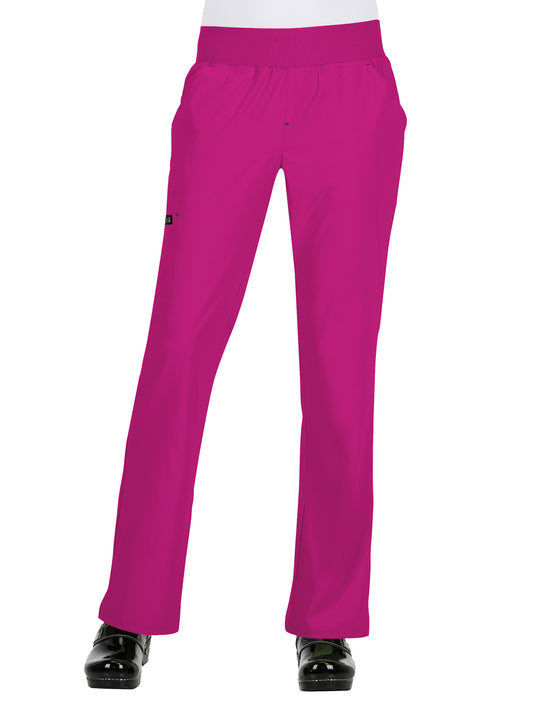 Women's 6-Pocket Yoga-Style Laurie Scrub Pant - 732 - Azalea Pink