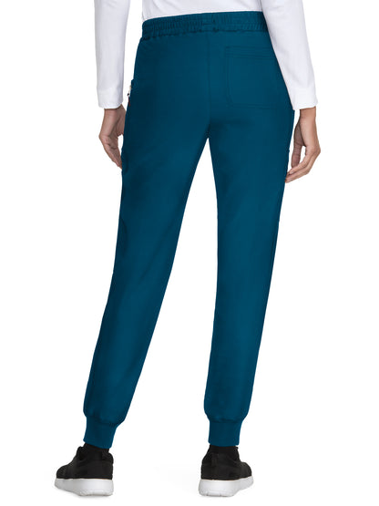 Women's 7-Pocket Easy Fit Elastic Waist Jogger Power Scrub Pant - 748 - Caribbean Blue