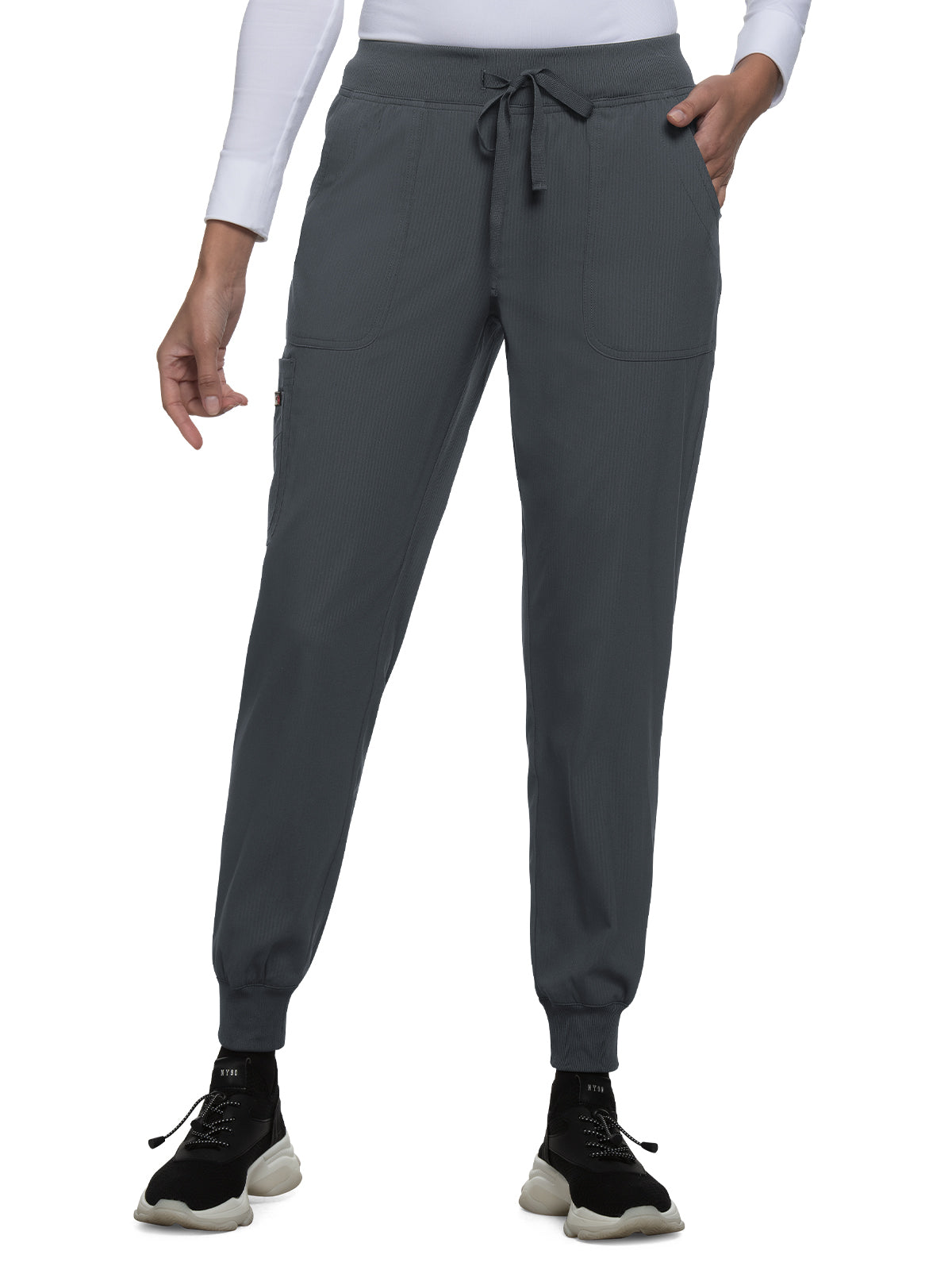 Women's 6-Pocket Stretch Jogger Fierce Scrub Pant - 750 - Charcoal